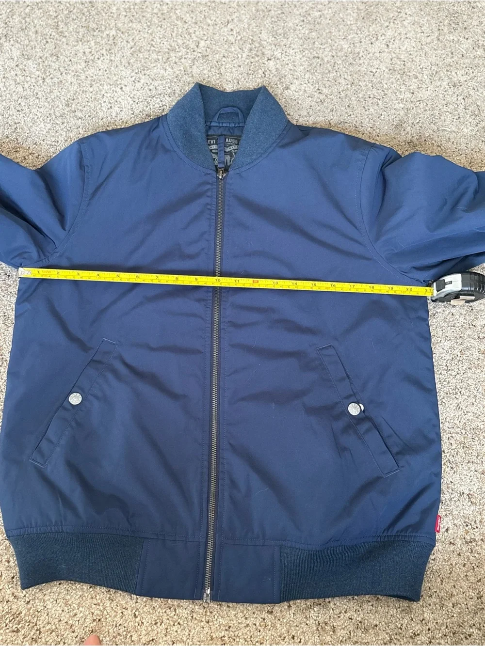 Men's Levi Navy Bomber Jacket Thermal Insulation Size Small
